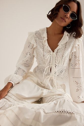 Chemisier à volants brodé avec naud devant en taille: Uk 10 - By Anthropologie - Modalova