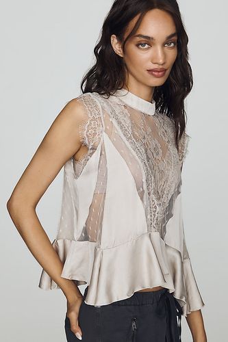 Blouse péplum en dentelle transparente Harmony en taille: XS - By Anthropologie - Modalova