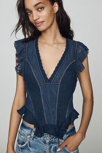 Haut à manches volantées en dentelle taille: S - By Anthropologie - Modalova