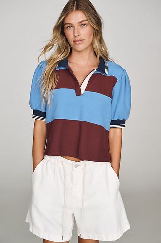 Haut de rugby en coton à blocs de couleurs et manches bouffantes taille: 2XS chez Anthropologie - Maeve - Modalova