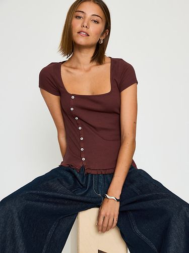Haut à manches courtes Posie en taille: Uk 6 chez Anthropologie - Damson Madder - Modalova