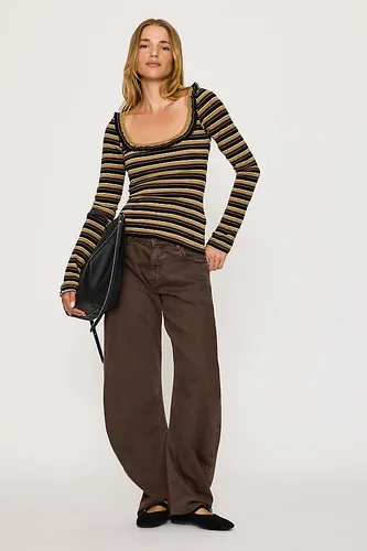 Haut à manches longues Gem Stripe en taille: Uk 10 chez Anthropologie - Damson Madder - Modalova