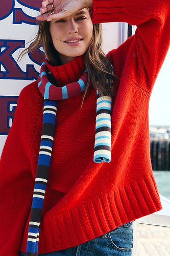 Pull en laine et cachemire à col cheminée en taille: S chez Anthropologie - Pilcro - Modalova