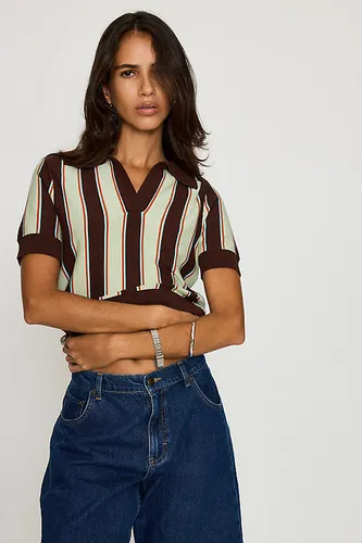 Haut polo rétréci à rayures en taille: L - By Anthropologie - Modalova