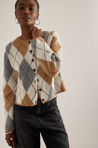 Cardigan duveteux à motif argyle en mérinos Aggie en White taille: M chez Anthropologie - ALIGNE - Modalova