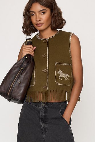 Gilet brodé cheval en taille: S chez Anthropologie - The Tiny Big Sister - Modalova