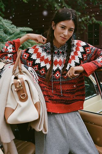 Pull à capuche en mélange coton-laine à motif Fair Isle taille: XS chez Anthropologie - Pilcro - Modalova