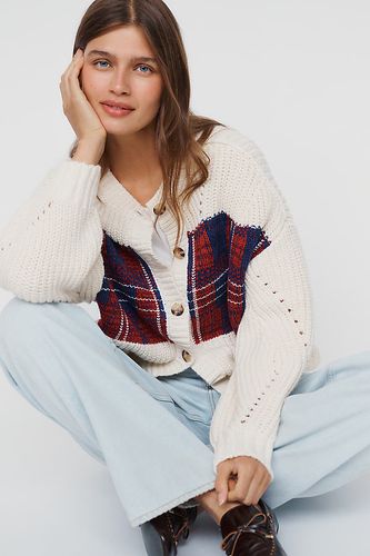 Cardigan surdimensionné à carreaux et maille pointelle taille: 2XS chez Anthropologie - Maeve - Modalova