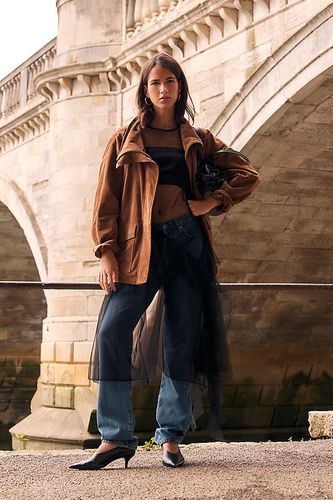 Veste en suède à col cheminée en taille: Uk 6 - By Anthropologie - Modalova