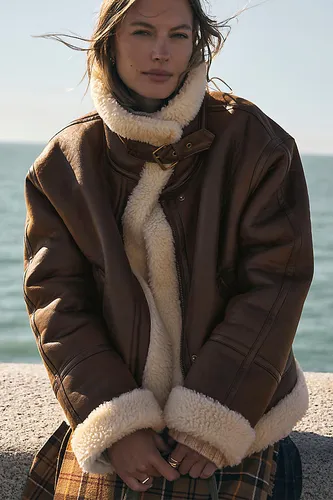 Veste aviateur marron en taille: Uk 10 - By Anthropologie - Modalova