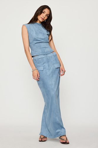Jupe crayon maxi en faux-daim en Blue taille: S chez Anthropologie - Odd Muse - Modalova
