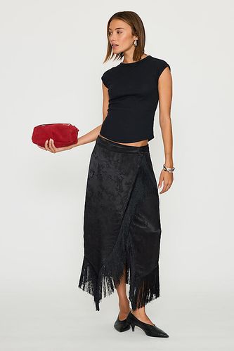 Jupe portefeuille à franges en jacquard en taille: Uk 6 - By Anthropologie - Modalova