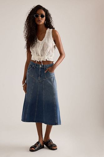 Jupe midi en denim à coutures en taille: Uk 8 - By Anthropologie - Modalova