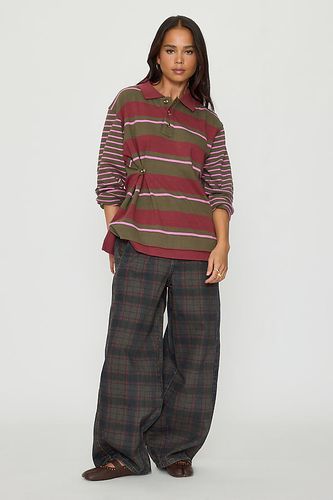 Jean Erika à carreaux taille mi-haute coupe barrel en , taille: 26 chez Anthropologie - Damson Madder - Modalova