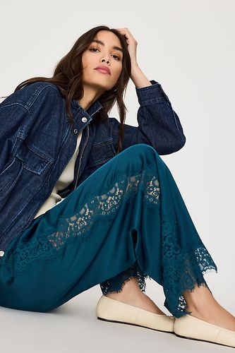 Pantalon large en satin et dentelle en taille: Uk 6 - By Anthropologie - Modalova