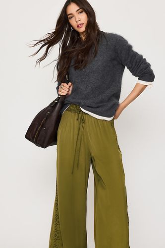 Pantalon large en satin et dentelle en taille: Uk 6 - By Anthropologie - Modalova