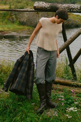 Pantalon palazzo Lola à jambes larges et taille mi-haute en taille: 26 chez Anthropologie - Pilcro - Modalova
