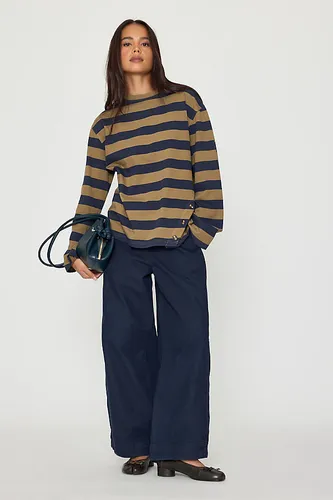 Pantalon tonneau en sergé Felix en taille: Uk 6 chez Anthropologie - Damson Madder - Modalova