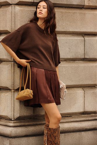La mini-robe deux-en-un Goldie en laine et cachemire par en taille: S - By Anthropologie - Modalova