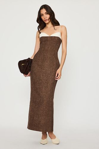 Robe longue en tweed à détails contrastés en taille: M chez Anthropologie - Odd Muse - Modalova