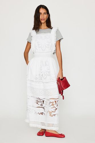 Robe chasuble midi en coton 100% avec broderie ajourée en taille: M chez Anthropologie - Bl-nk - Modalova