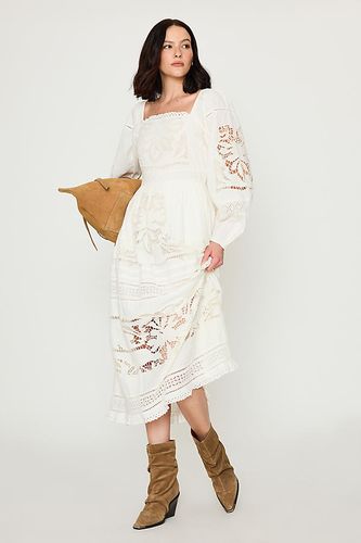 Cutwork Long-Sleeve 100% Cotton Midi Dress en taille: Uk 6 chez Anthropologie - Bl-nk - Modalova