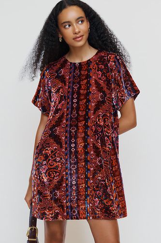 La Robe Mini Évasée à Manches Courtes Emmy par : Édition Velours en taille: XS chez Anthropologie - Maeve - Modalova
