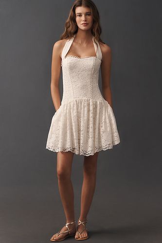 Mini-robe à col licou en dentelle à taille basse en taille: S chez Anthropologie - Maeve - Modalova