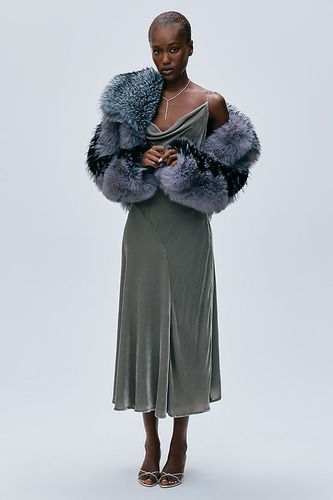 Robe midi en mélange de velours et soie en taille: 2XS - By Anthropologie - Modalova