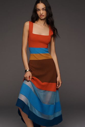 Robe midi tricotée sans manches à blocs de couleur taille: XL chez Anthropologie - Maeve - Modalova