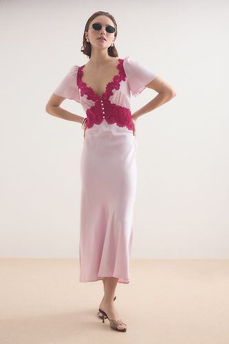 Robe midi en satin et dentelle Olivia en taille: Uk 10 - By Anthropologie - Modalova