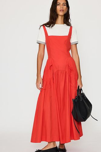 Robe chasuble midi froncée à naud en taille: Uk 6 - By Anthropologie - Modalova