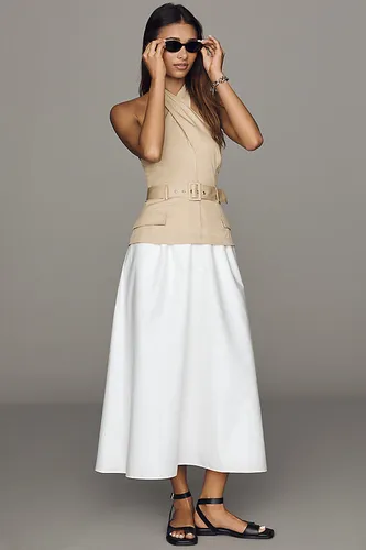 Robe midi dos-nu ceinturée Aleda effet deux-en-un en taille: L chez Anthropologie - ASTR The Label - Modalova