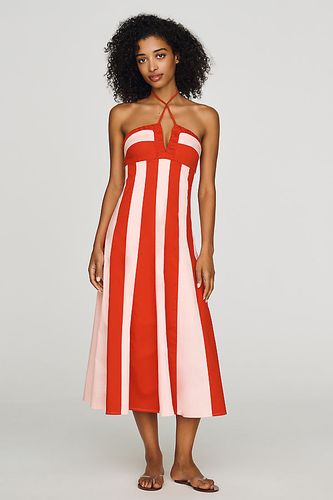 Robe midi dos-nu à blocs de couleurs en taille: L chez Anthropologie - Maeve - Modalova
