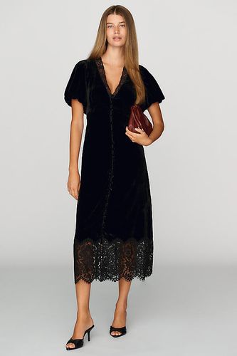 La robe Katerina en velours à boutons sur le devant par en taille: 2XS - By Anthropologie - Modalova