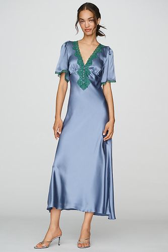 Silk Lace-Trim Maxi Dress en taille: 2XS - By Anthropologie - Modalova