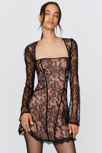 Mini-robe en dentelle à encolure carrée en taille: XS - By Anthropologie - Modalova