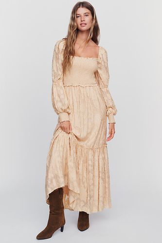 Robe midi à volants et manches bouffantes en taille: 2XS - By Anthropologie - Modalova