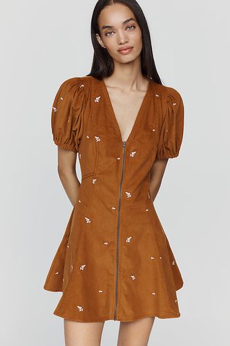 By Anthropologie Robe courte en velours côtelé à manches bouffantes par en taille: XS - Pilcro - Modalova