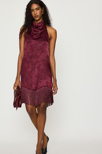Mini-robe dos-nu à franges en jacquard en taille: Uk 6 - By Anthropologie - Modalova