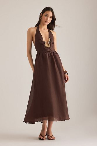 Robe midi dos-nu en ramie Cavarly en taille: Uk 12 chez Anthropologie - Bardot - Modalova