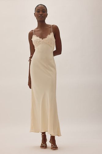 Robe longue sans manches en satin et dentelle Elisan en taille: Uk 14 chez Anthropologie - Bardot - Modalova