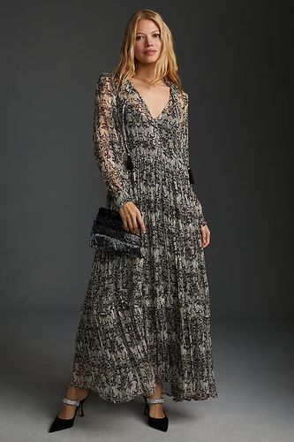 Robe longue imprimée en mousseline Marais par en taille: S - By Anthropologie - Modalova