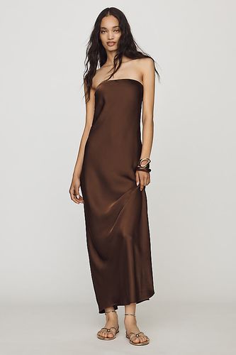 La Robe Longue Fleur en Satin Sans Bretelles par en taille: L - By Anthropologie - Modalova