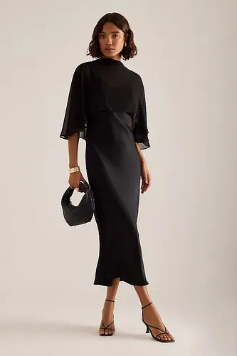 Robe midi en satin avec superposition cape Casey en taille: Uk 14 - By Anthropologie - Modalova