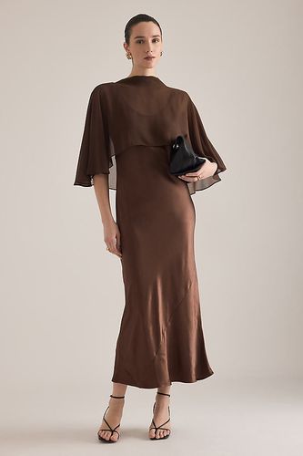 Robe midi en satin avec superposition cape Casey en taille: Uk 8 - By Anthropologie - Modalova