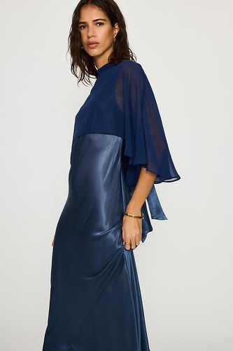 Robe midi en satin avec superposition de cape Casey en taille: Uk 8 - By Anthropologie - Modalova