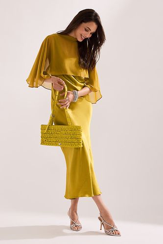 Robe midi en satin avec superposition cape Casey en taille: Uk 10 - By Anthropologie - Modalova