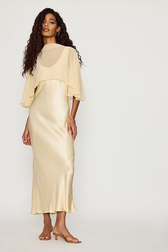 Robe midi en satin avec superposition cape Casey en taille: Uk 12 - By Anthropologie - Modalova