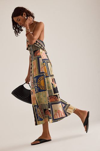 Robe midi Lia en mélange de lin à bretelles perlées taille: Uk 8 - By Anthropologie - Modalova